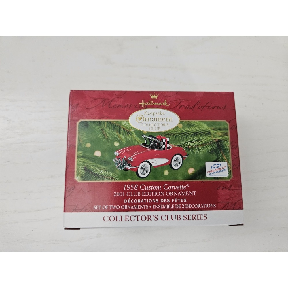 VTG 2001 Hallmark Keepsake Ornament 1958 CUSTOM‎ CORVETTE Club Edition Chevrolet